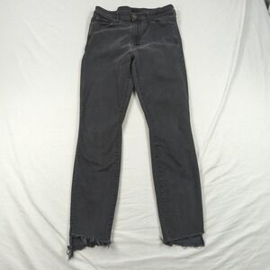Mother Jeans Womens 29‎ Black Stunner Zip Ankle Step Fray Stretch Casual